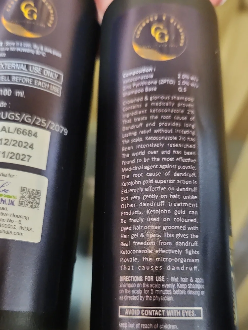 Set of 2 (two) Anti Dandruff Shampoo without boxes